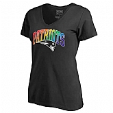 Women's New England Patriots NFL Pro Line by Fanatics Branded Black Plus Sizes Pride T-Shirt,baseball caps,new era cap wholesale,wholesale hats